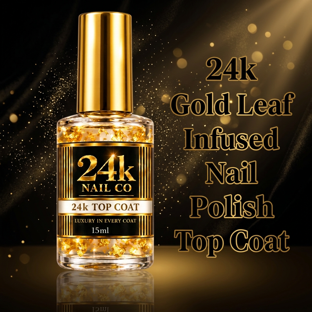 24k Gold Leaf Infused Nail Varnish Top Coat